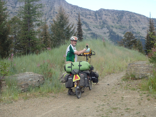 GDMBR: Dennis Struck on the GDMBR on the Single Track around Richmond Peak, MT.